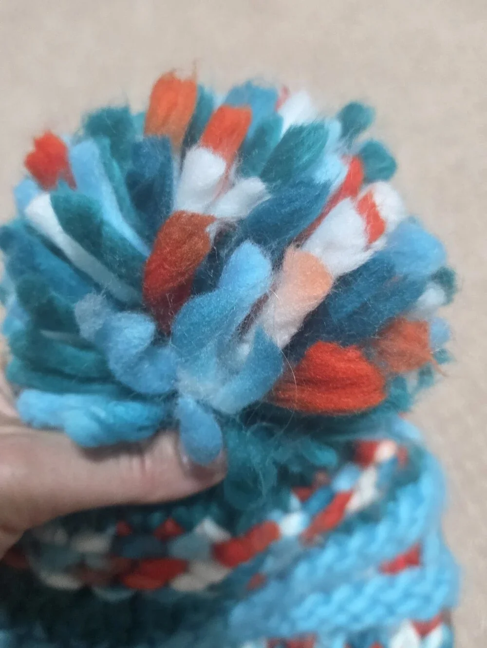 The North Face Nanny Handknit Chunky Pom Pom Unisex Beanie One Size Colorful